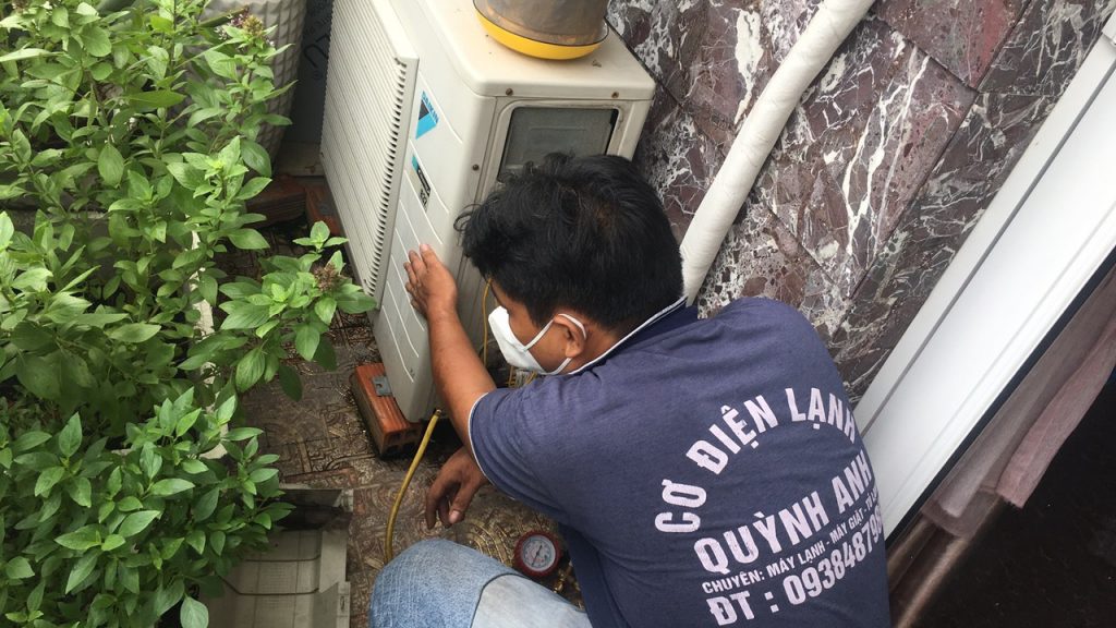 Quy trình sửa máy lạnh tại Điện lạnh Quỳnh Anh.